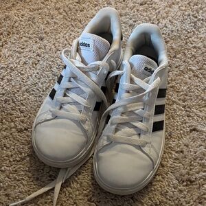 Adidas Classic White Shoes with Black Accents